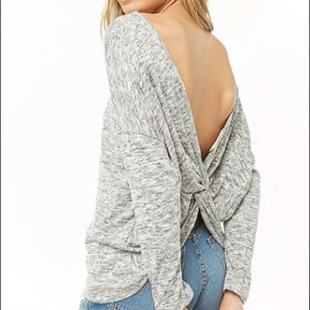 Marled Twist-Back Top